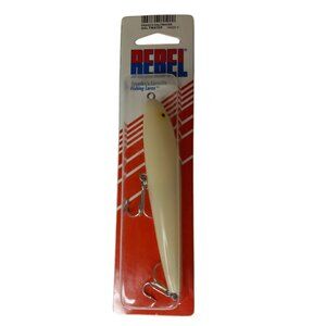 Rebel Saltwater Super Pop-R Topwater Fishing Lure 4.5" Pearl White Gamefish NEW